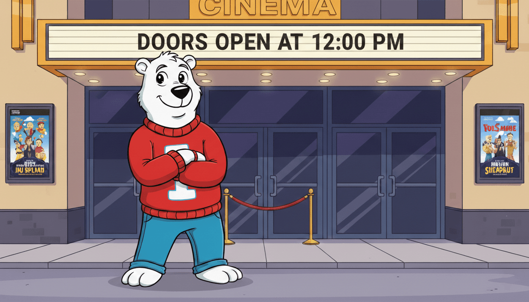 Launch hype: doors open at noon.